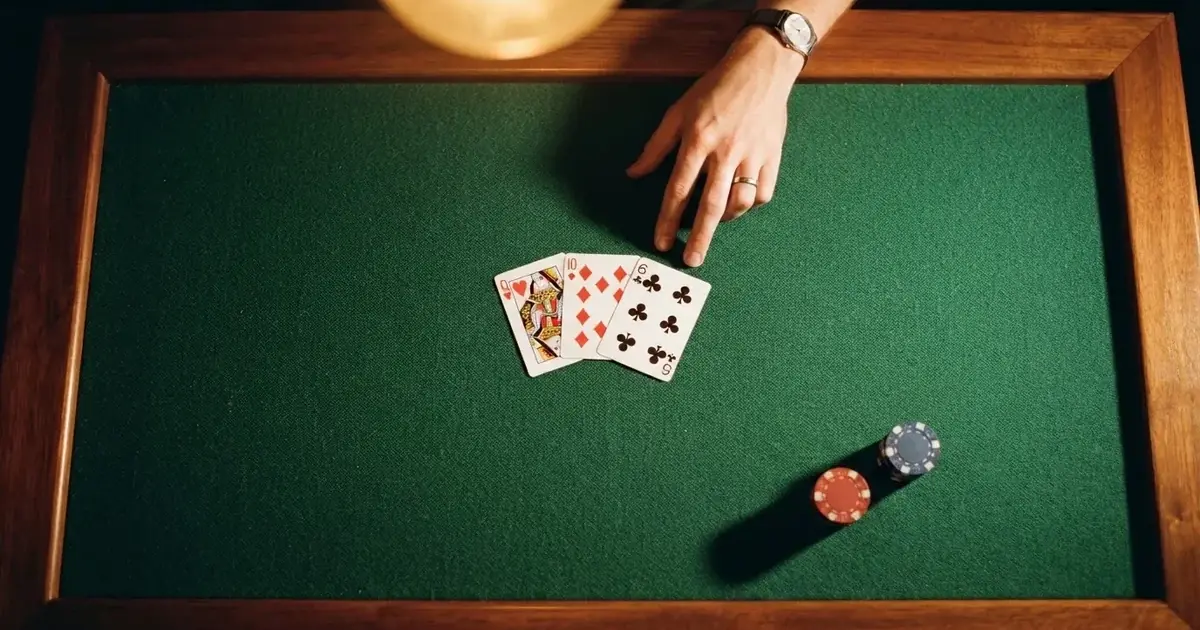 Opplyst spillebord med kort, sett ovenfra — beste casinoer med bingo